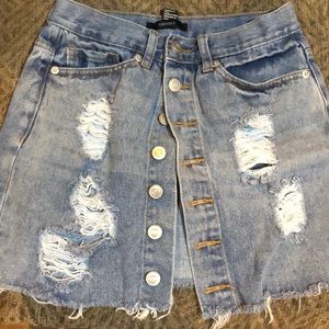 Forever 21 Button Down Jean skirt